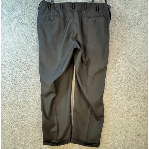 Jos A Bank Mens Dress Pants 38x29 Black Polyester Pleated Traveler - Picture 12 of 14